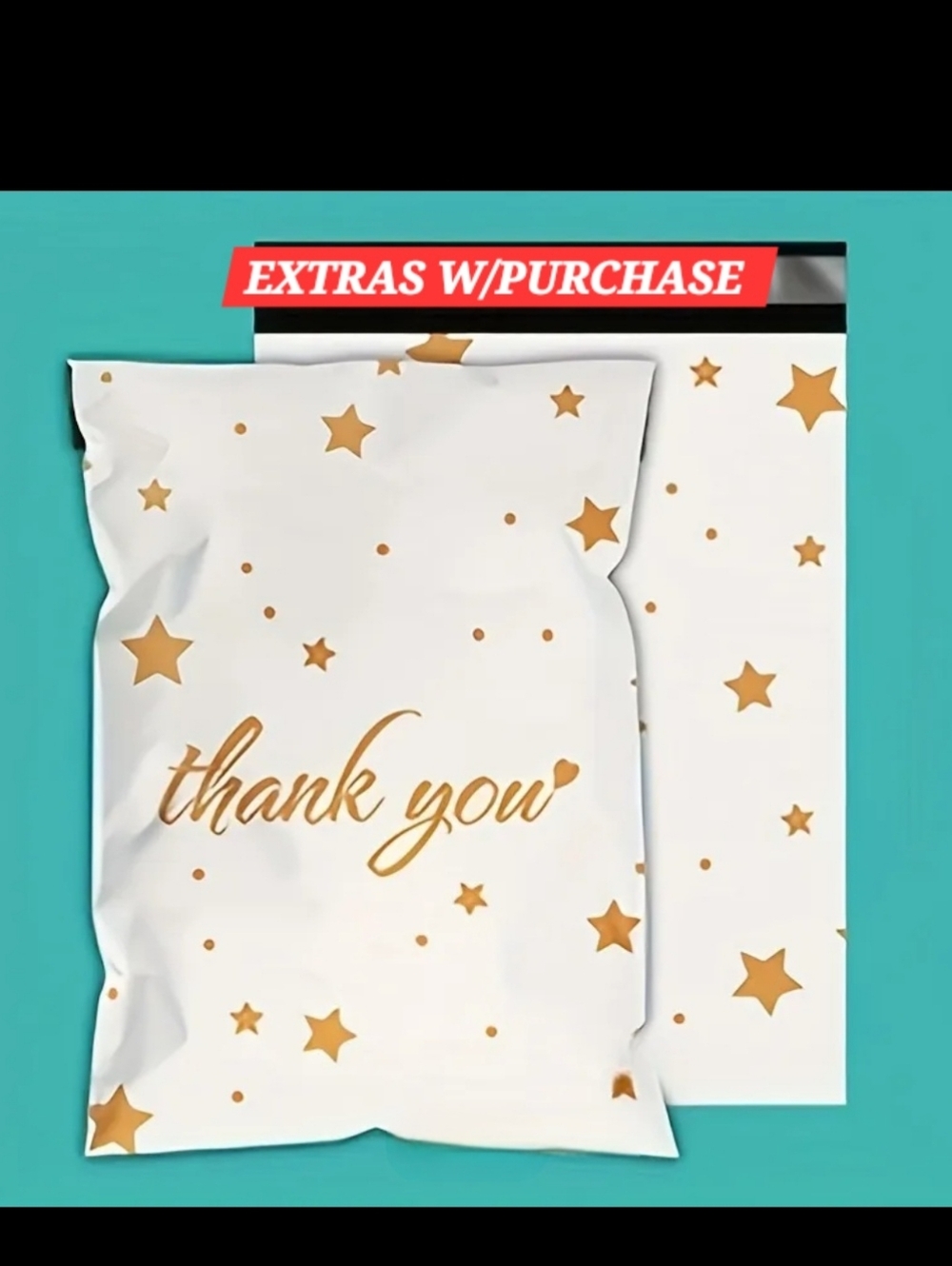 15ct. 12x15.5 Polymailers Random Thank You Cards And Stickers